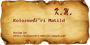 Kolozsvári Matild névjegykártya