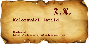 Kolozsvári Matild névjegykártya